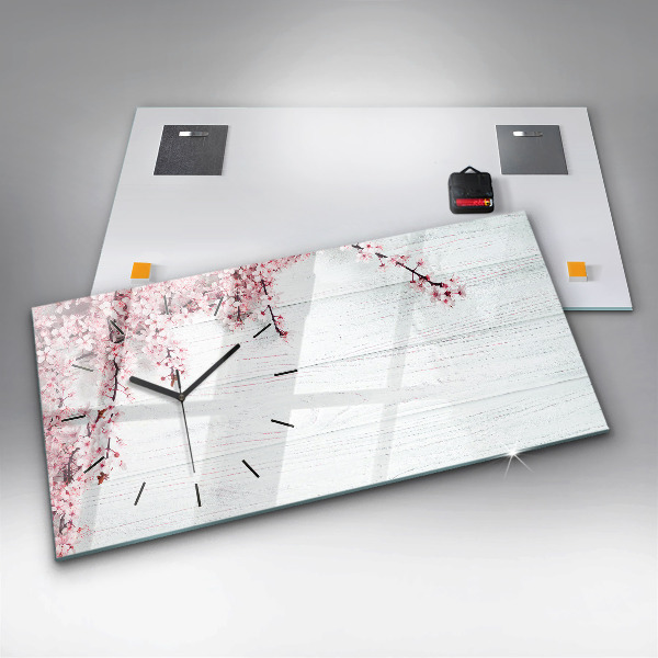 Horizontálne hodiny Jarné kvety