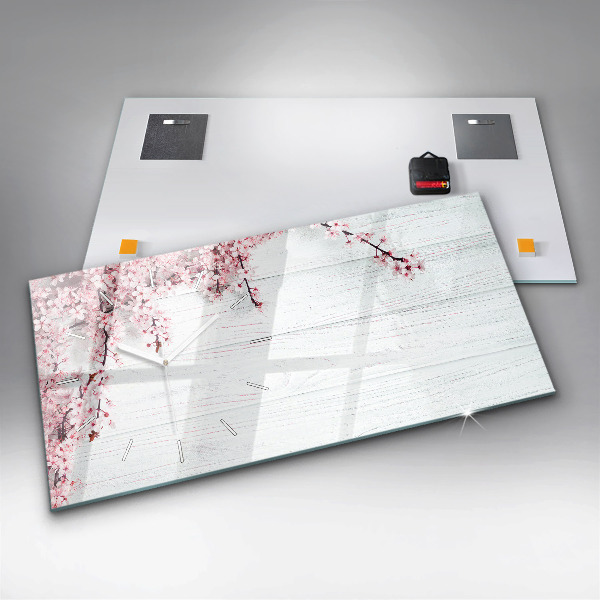 Horizontálne hodiny Jarné kvety