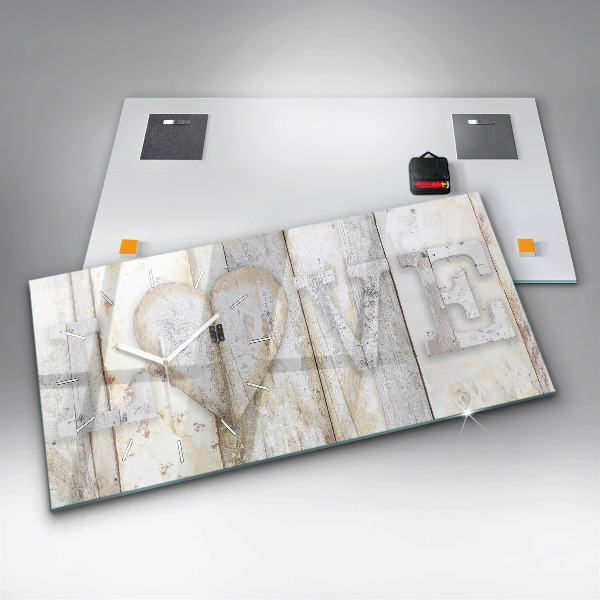 Horizontálne hodiny Nápis láska