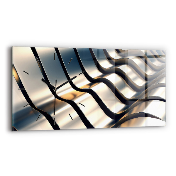 Horizontálne hodiny Strieborný vzor