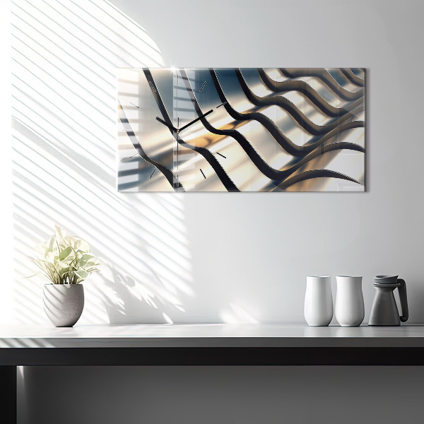 Horizontálne hodiny Strieborný vzor