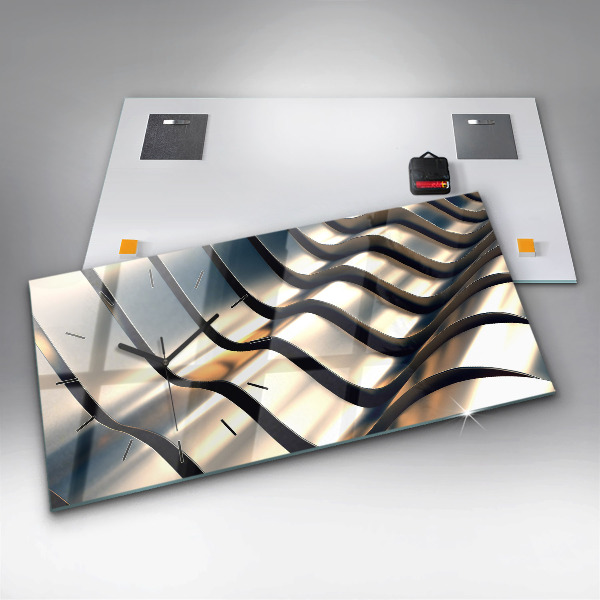 Horizontálne hodiny Strieborný vzor