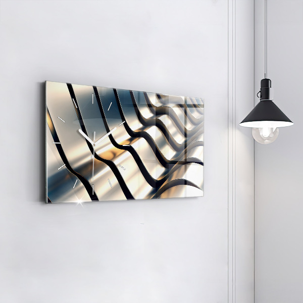 Horizontálne hodiny Strieborný vzor