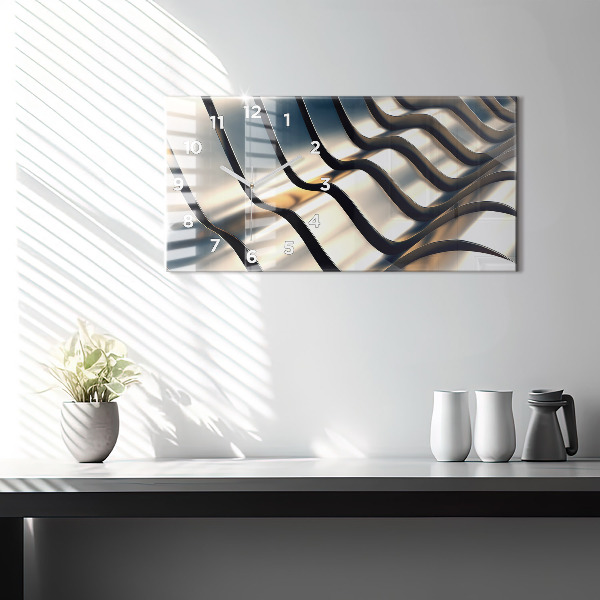 Horizontálne hodiny Strieborný vzor