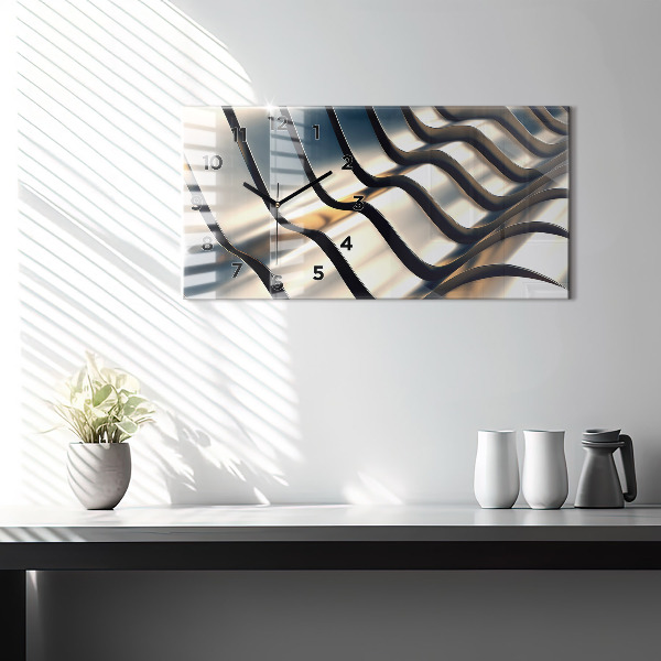 Horizontálne hodiny Strieborný vzor