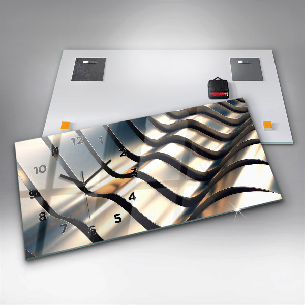 Horizontálne hodiny Strieborný vzor