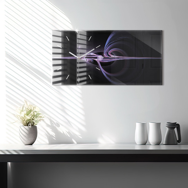 Horizontálne hodiny Fialová abstrakcia