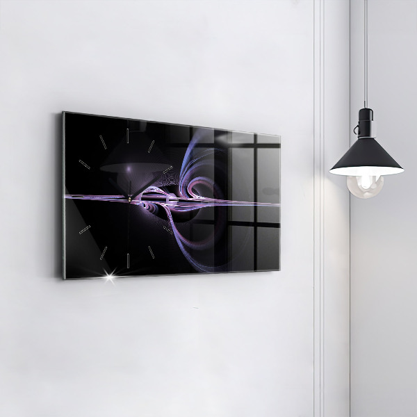 Horizontálne hodiny Fialová abstrakcia