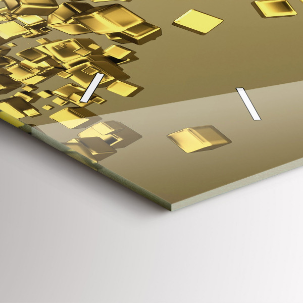 Horizontálne hodiny Zlaté štvorčeky