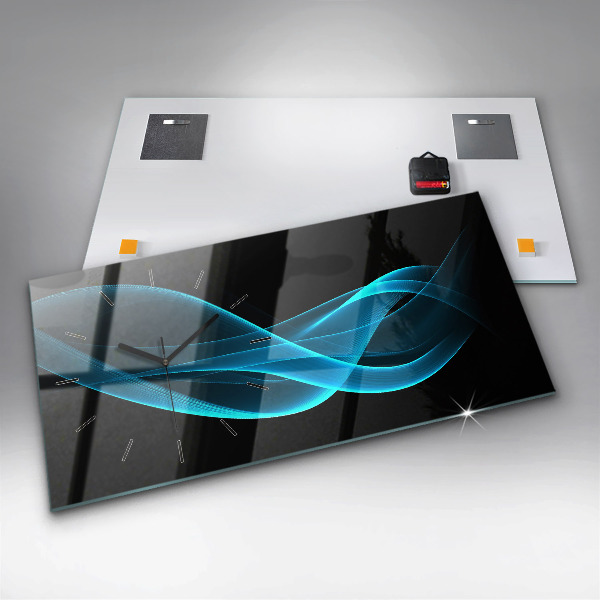 Horizontálne hodiny Modrá abstrakcia