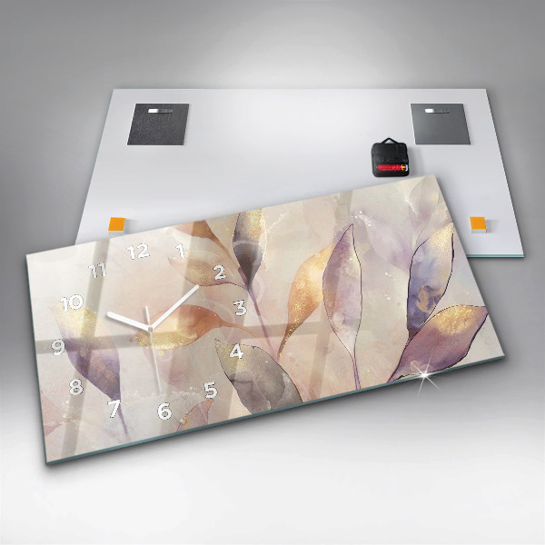 Horizontálne hodiny Abstraktné boho listy