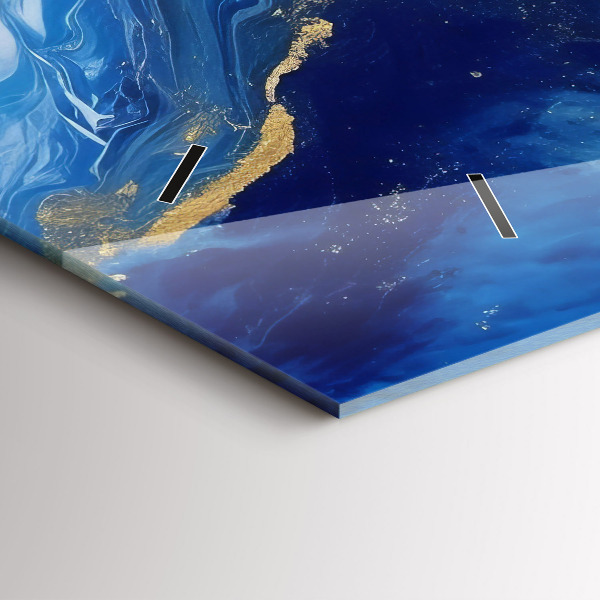 Horizontálne hodiny Modrý mramor