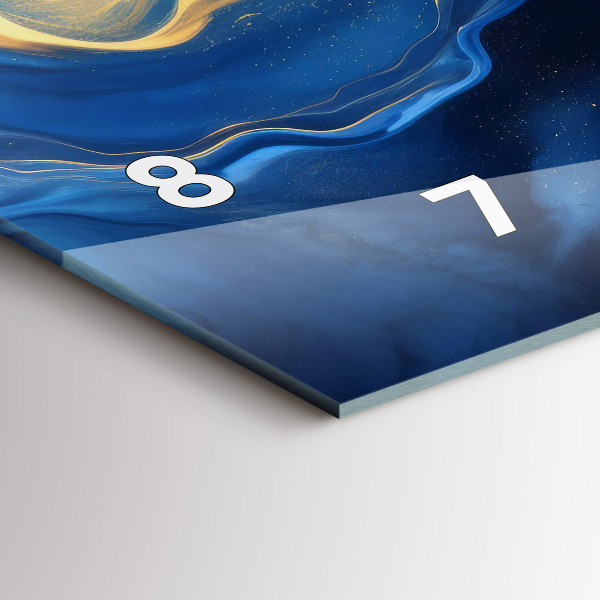 Horizontálne hodiny Modrý mramor