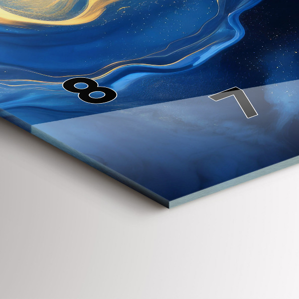 Horizontálne hodiny Modrý mramor