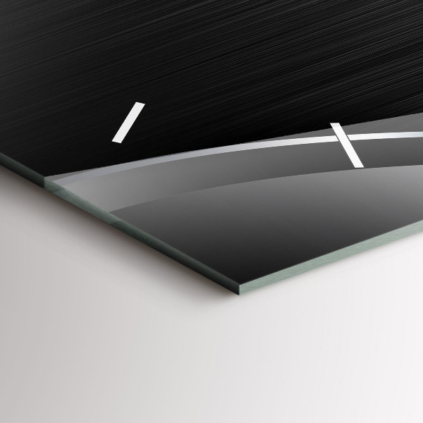 Horizontálne hodiny Čierne a strieborné čiary