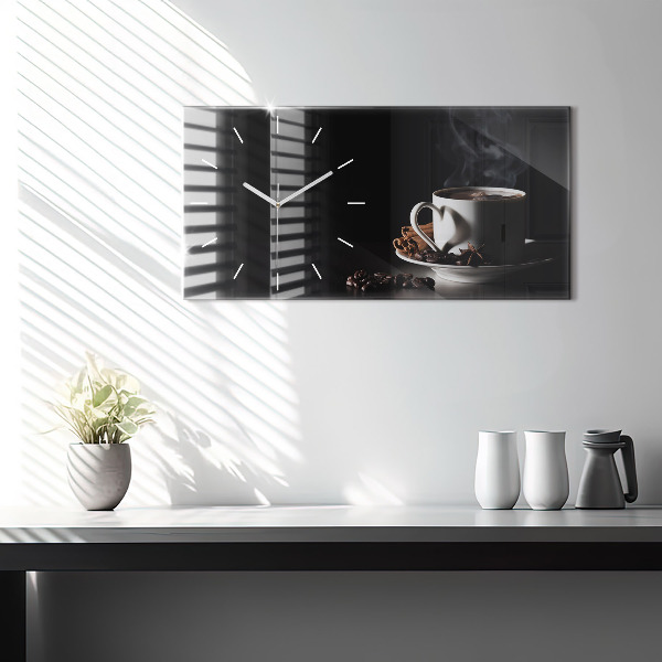 Horizontálne hodiny Šálka kávy