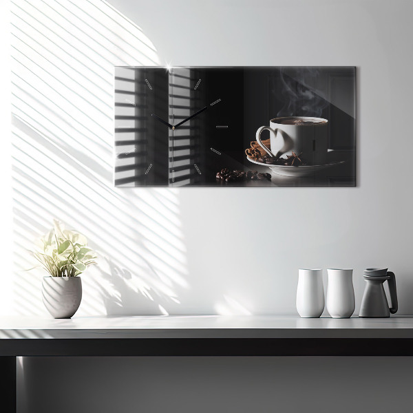 Horizontálne hodiny Šálka kávy