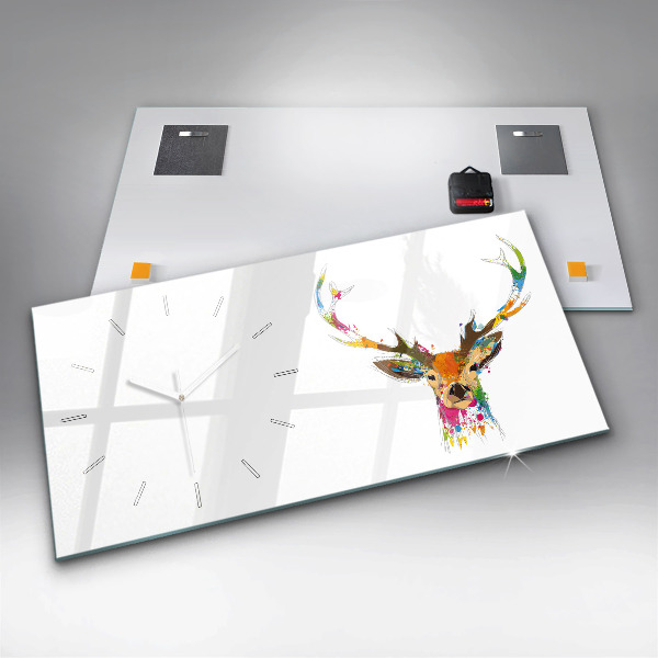 Horizontálne hodiny Farebná hlava jeleňa