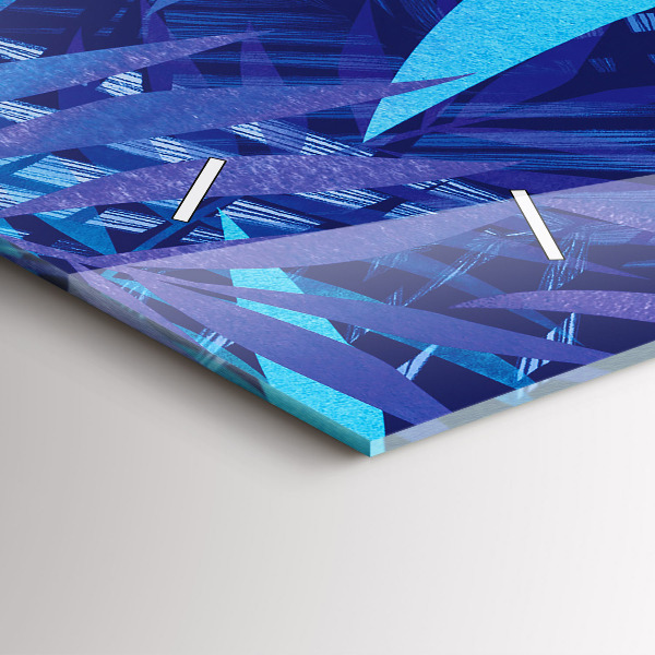 Horizontálne hodiny Modré listy