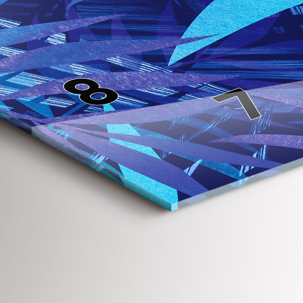 Horizontálne hodiny Modré listy