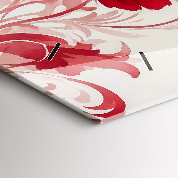 Horizontálne hodiny Červené kvety