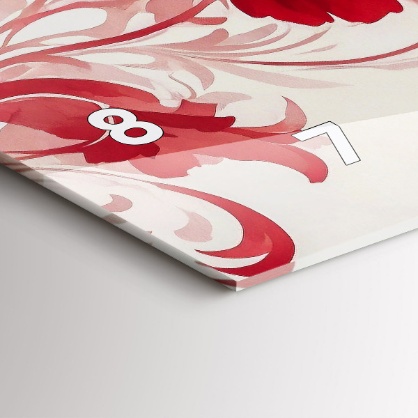 Horizontálne hodiny Červené kvety