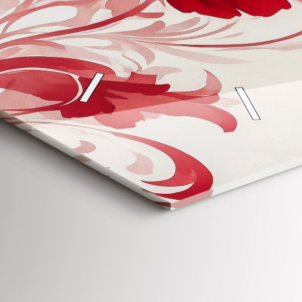 Horizontálne hodiny Červené kvety