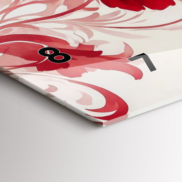 Horizontálne hodiny Červené kvety