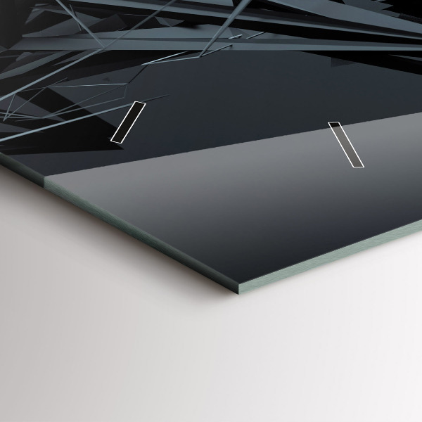 Horizontálne hodiny Čierna abstrakcia