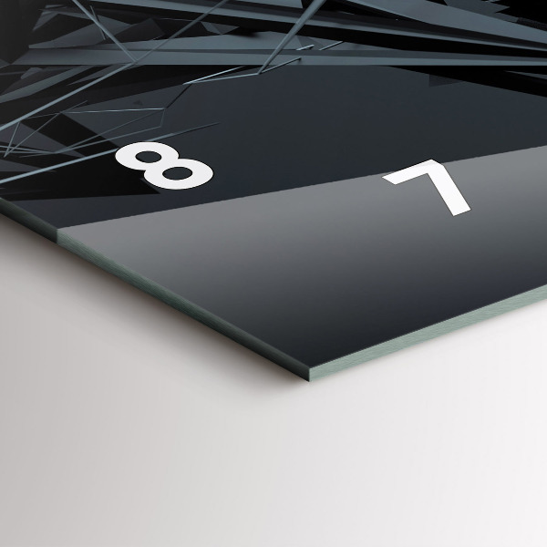 Horizontálne hodiny Čierna abstrakcia