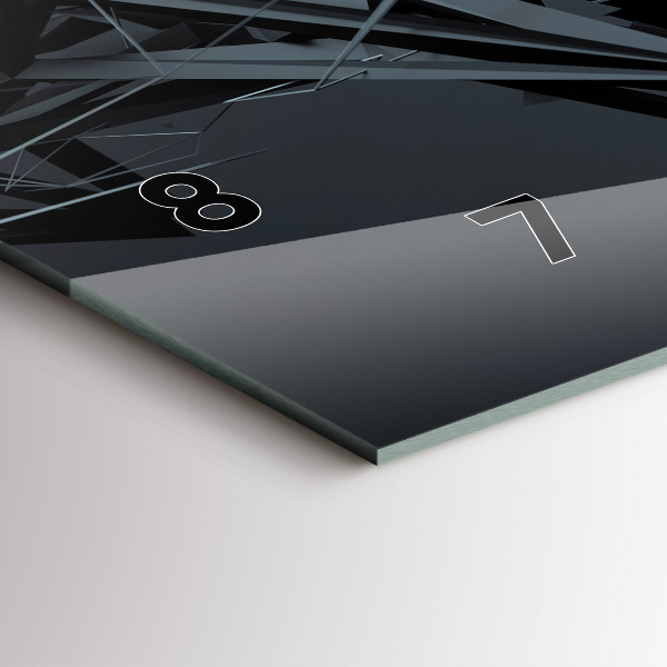 Horizontálne hodiny Čierna abstrakcia