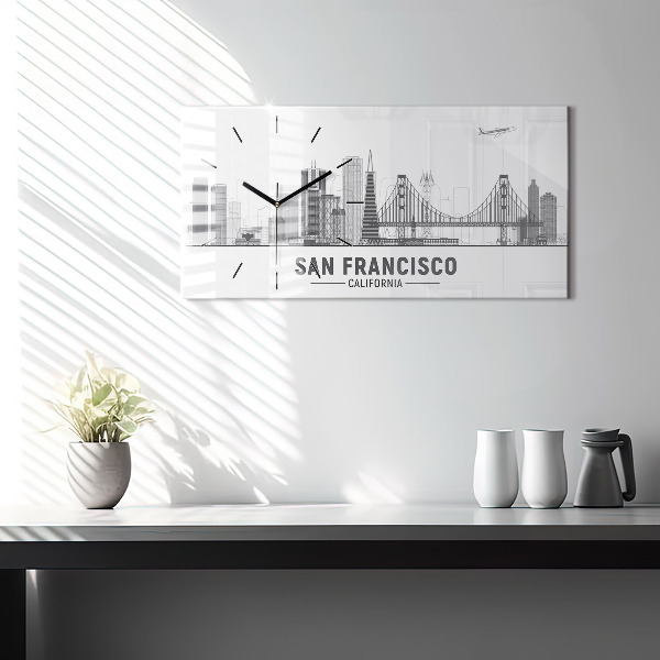 Horizontálne hodiny Panoráma San Francisca