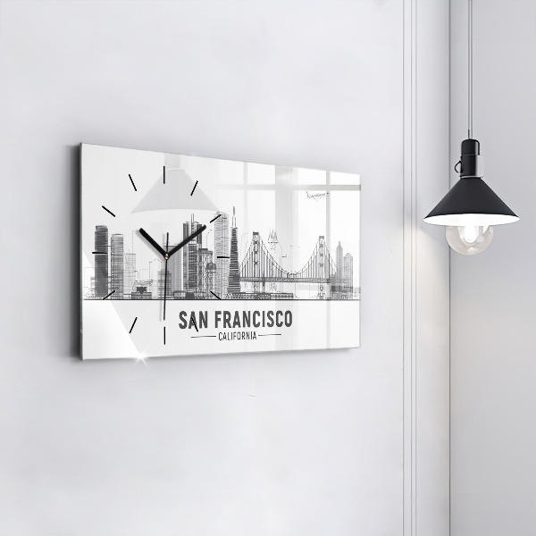 Horizontálne hodiny Panoráma San Francisca