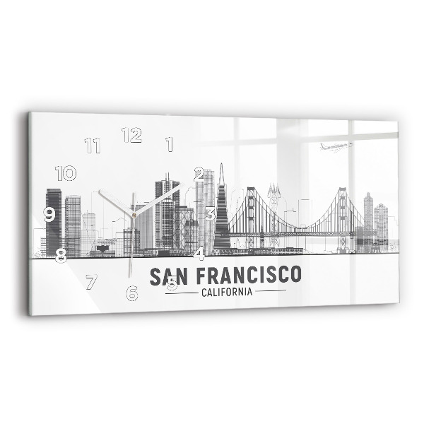 Horizontálne hodiny Panoráma San Francisca