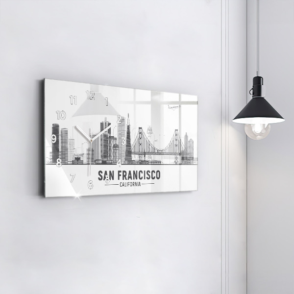 Horizontálne hodiny Panoráma San Francisca
