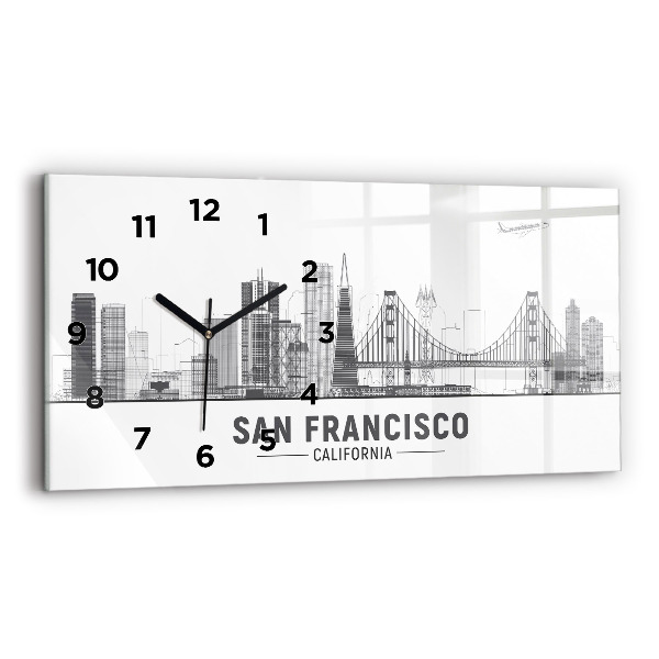 Horizontálne hodiny Panoráma San Francisca