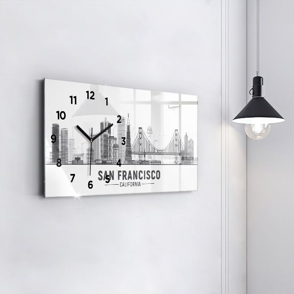 Horizontálne hodiny Panoráma San Francisca