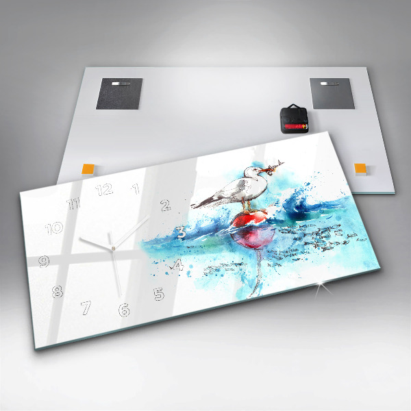 Horizontálne hodiny Maľovaná čajka
