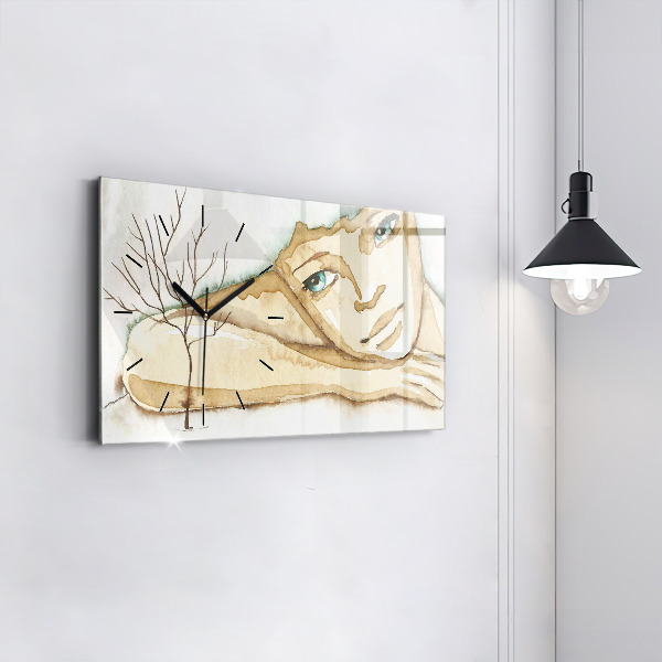 Horizontálne hodiny Portrét ženy