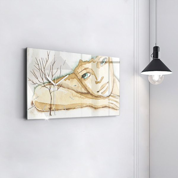 Horizontálne hodiny Portrét ženy