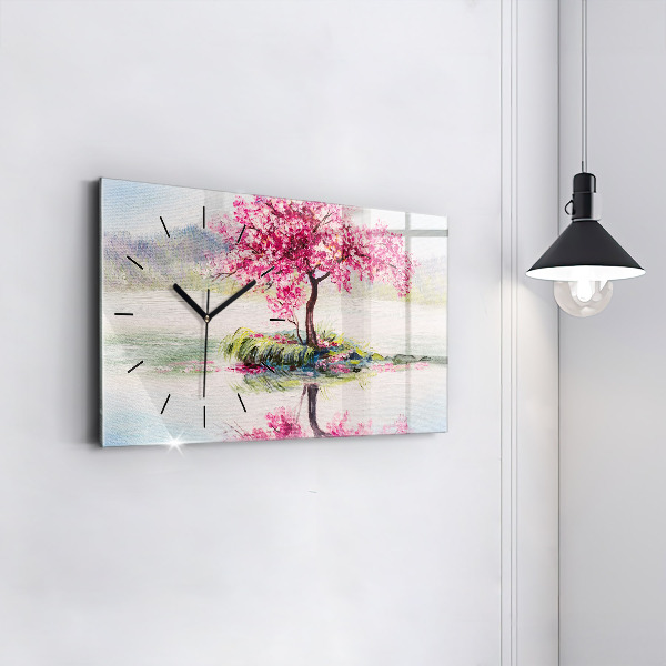 Horizontálne hodiny Stromová mozaika