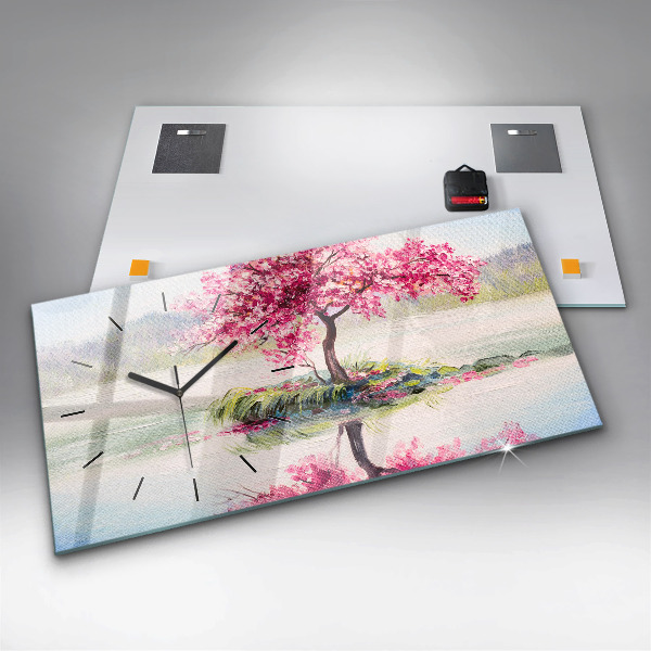 Horizontálne hodiny Stromová mozaika