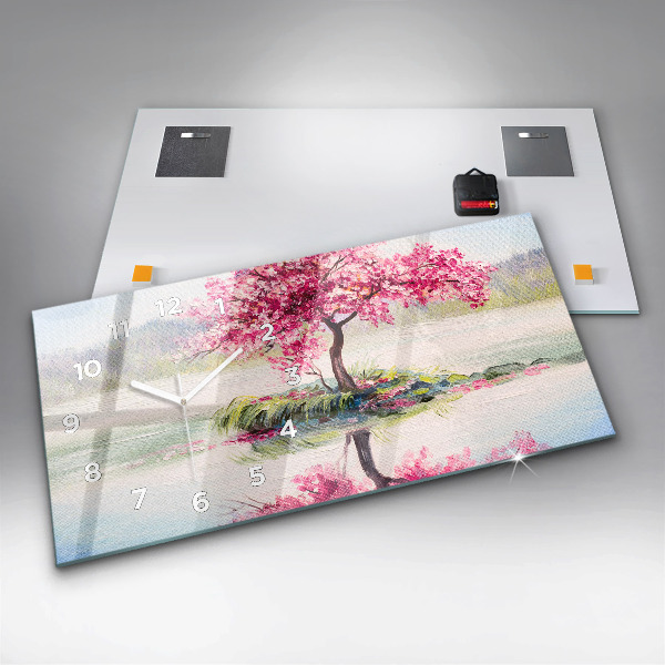 Horizontálne hodiny Stromová mozaika