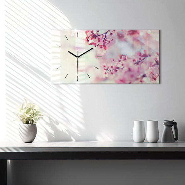 Horizontálne hodiny Jarné kvety