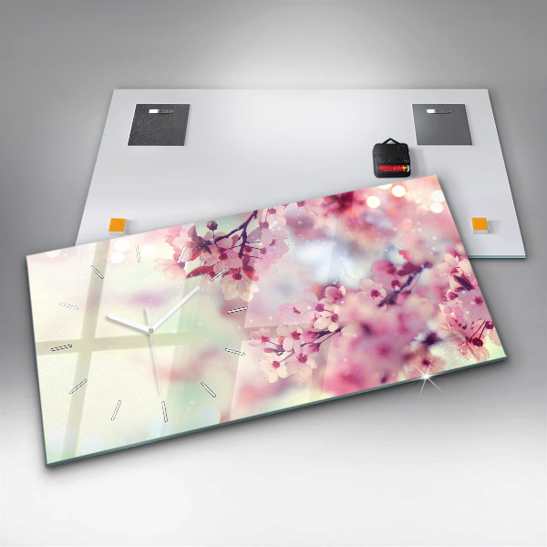 Horizontálne hodiny Jarné kvety