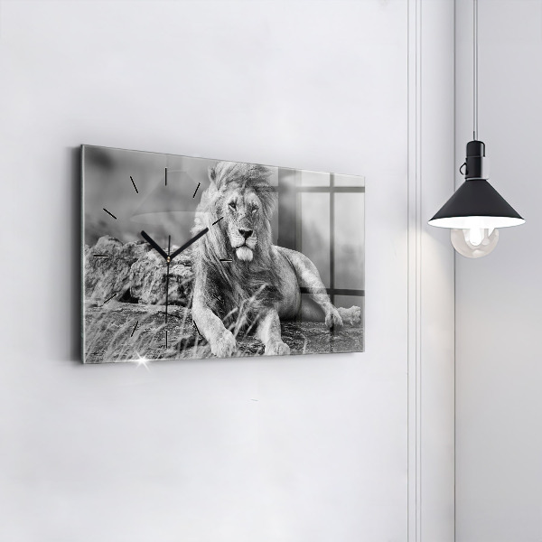 Horizontálne hodiny Abstrakt - Lev