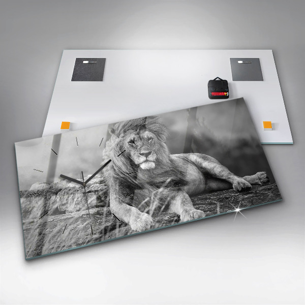 Horizontálne hodiny Abstrakt - Lev