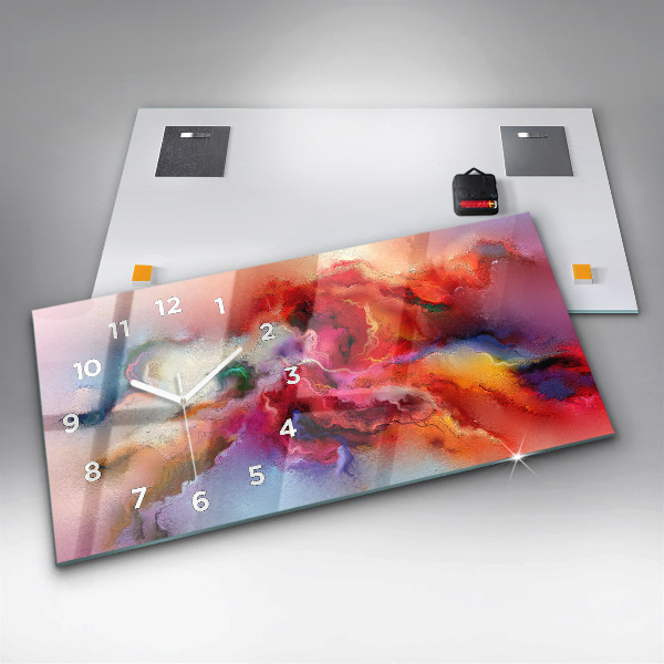 Horizontálne hodiny Rozliate farby