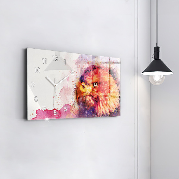 Horizontálne hodiny Akvarel na pozadí orla