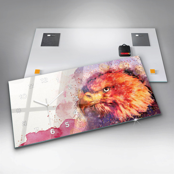 Horizontálne hodiny Akvarel na pozadí orla